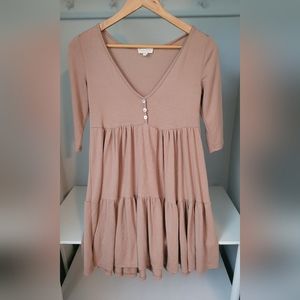 See You Monday cream babydoll dress